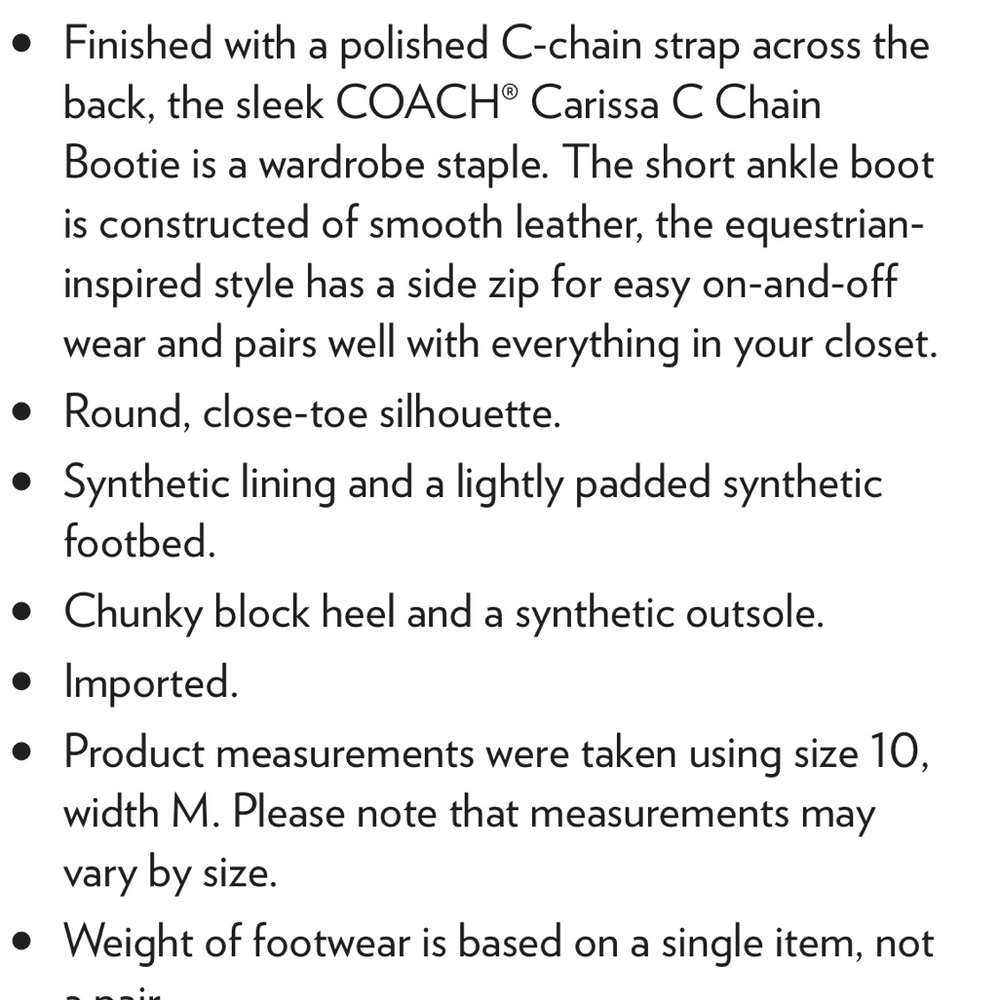 Coach Black Leather C Chain Booties. NEW - Picture 5 of 5